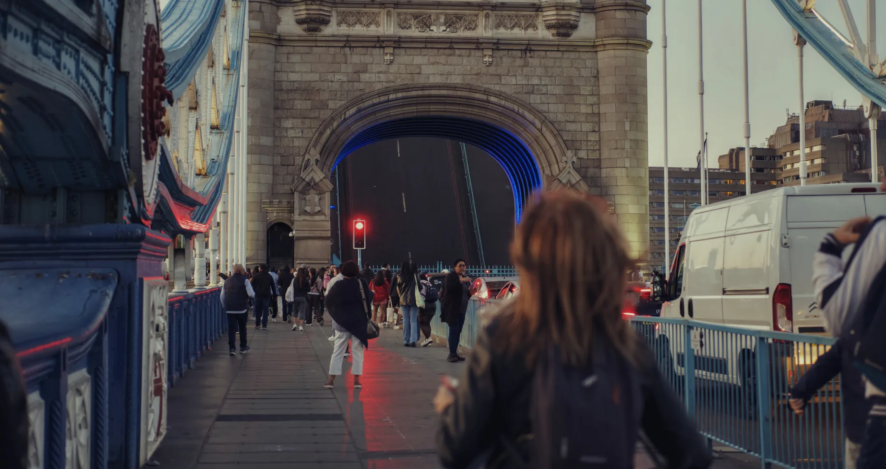 Street photograph near Tower Bridge in London